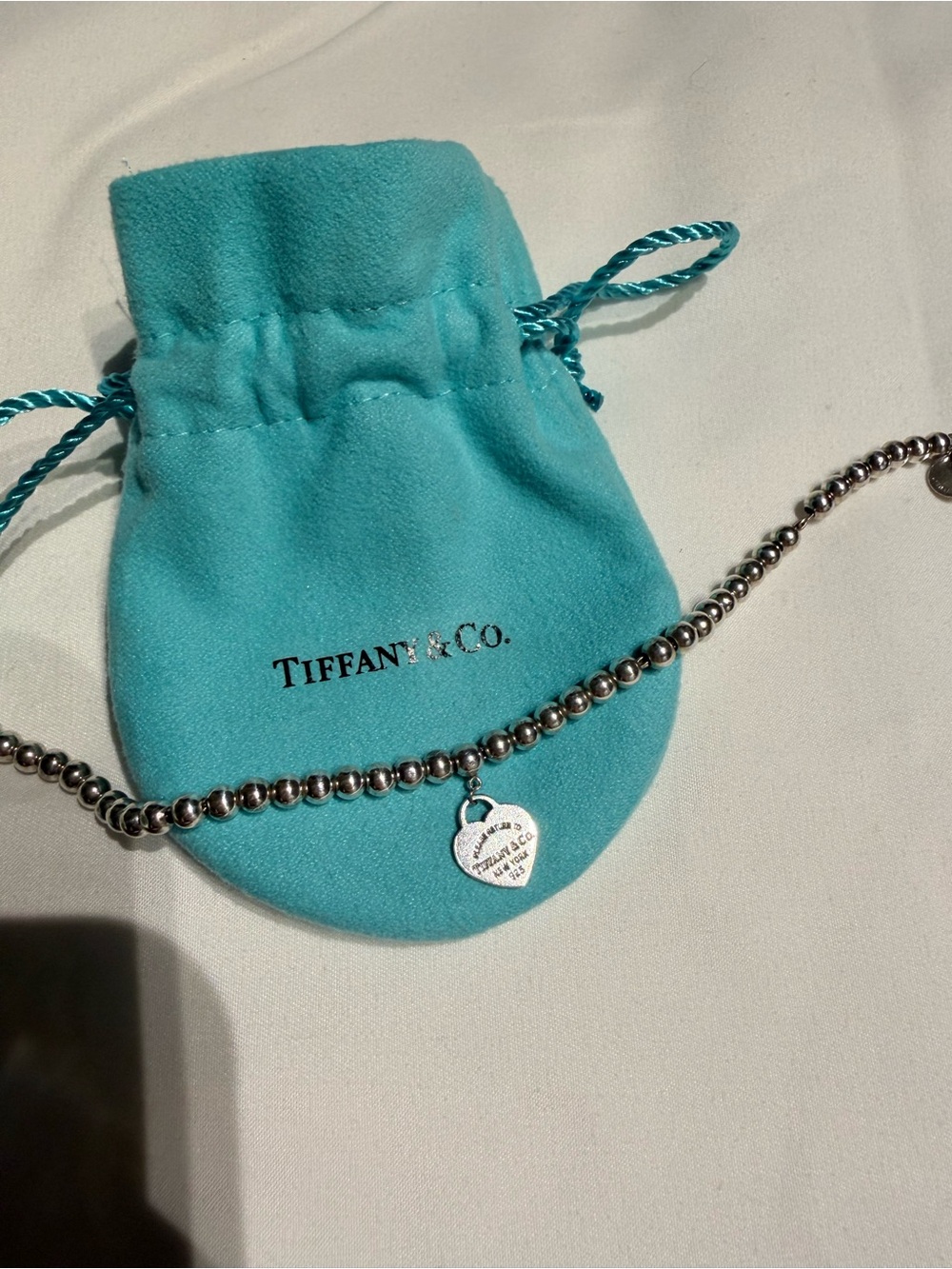 Return to Tiffany & Co. Blue Heart Tag silver bead bracelet - Picture 4 of 7